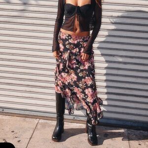 floral asymmetrical skirt